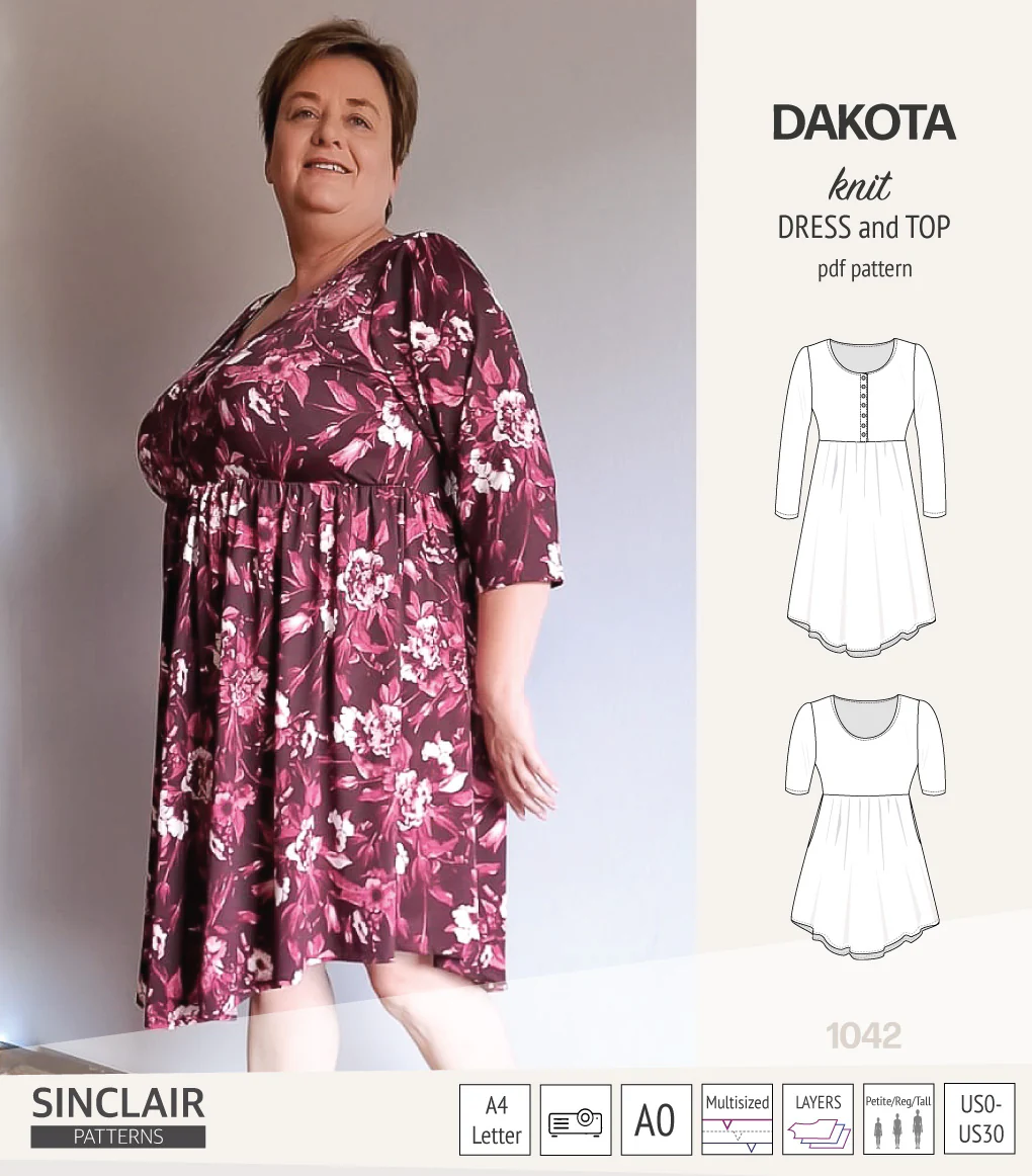 Dakota knit tunic or dress with a peplum and a placket (PDF) (2025 Update) - Image 21