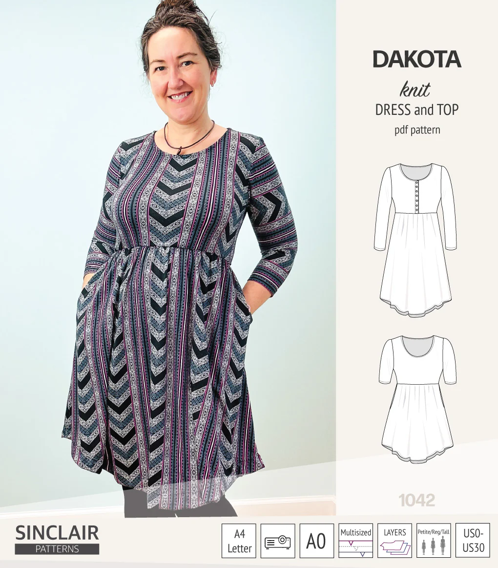 Dakota knit tunic or dress with a peplum and a placket (PDF) (2025 Update) - Image 24
