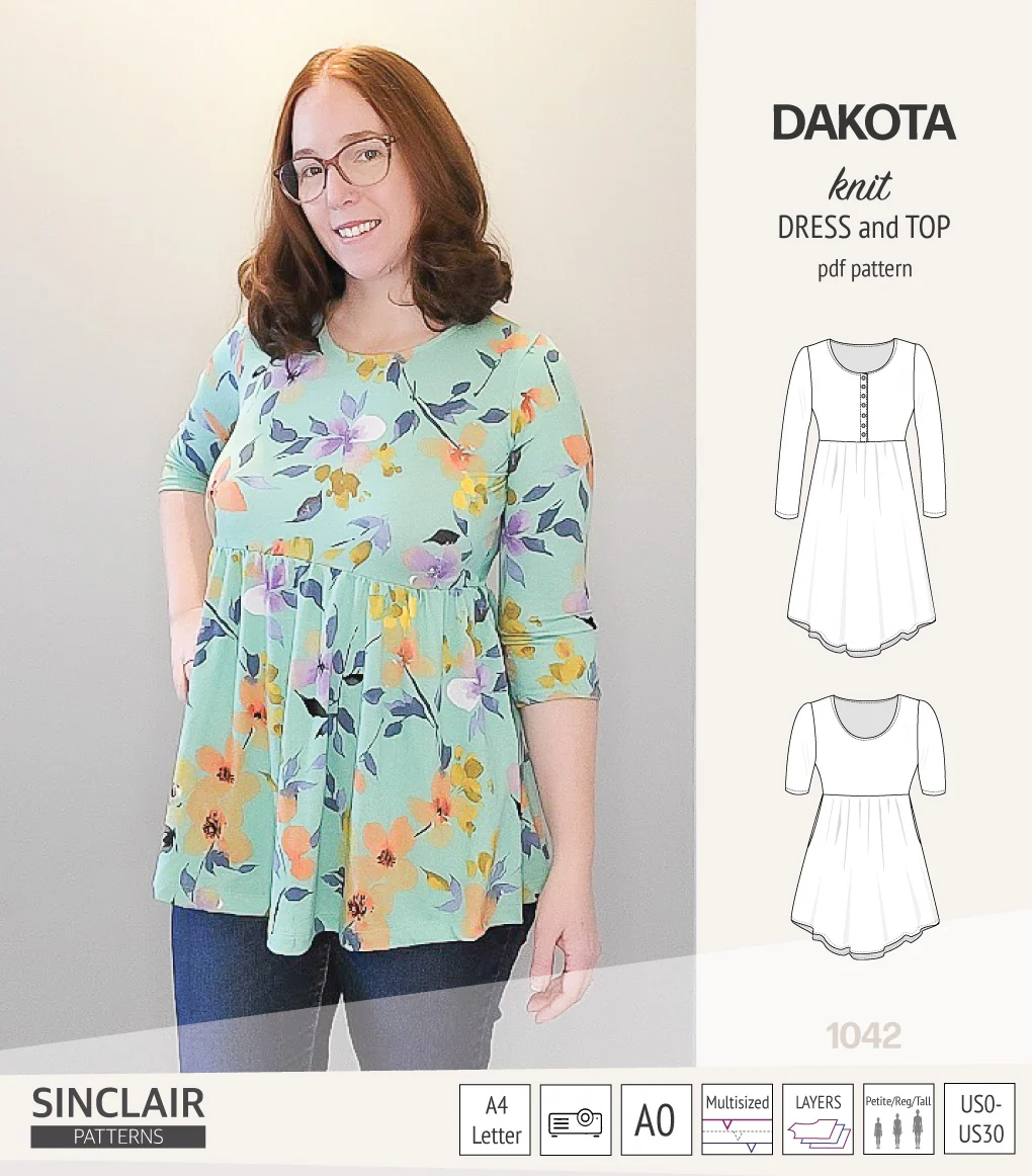 Dakota knit tunic or dress with a peplum and a placket (PDF) (2025 Update) - Image 25