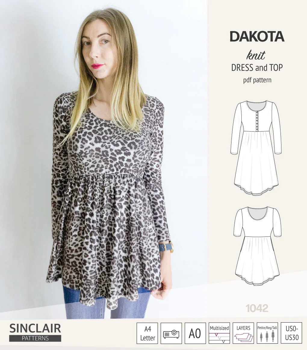 Dakota knit tunic or dress with a peplum and a placket (PDF) (2025 Update) - Image 26