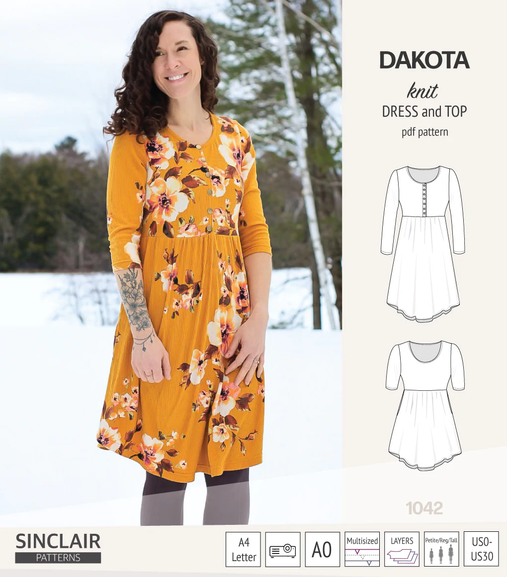 Dakota knit tunic or dress with a peplum and a placket (PDF) (2025 Update) - Image 3