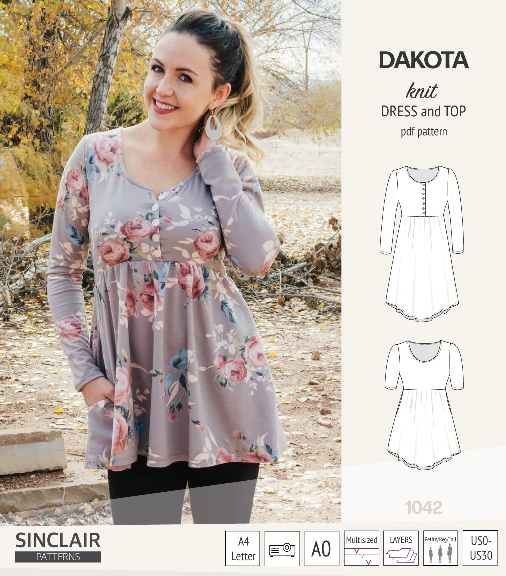 Dakota knit tunic or dress with a peplum and a placket (PDF) (2025 Update) - Image 4