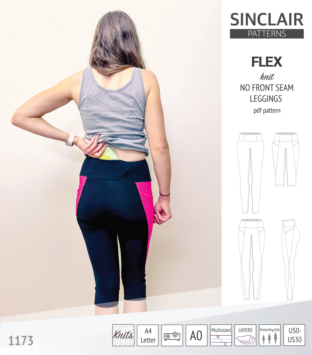 Flex no front seam leggings with colorblocking (PDF) - Image 20