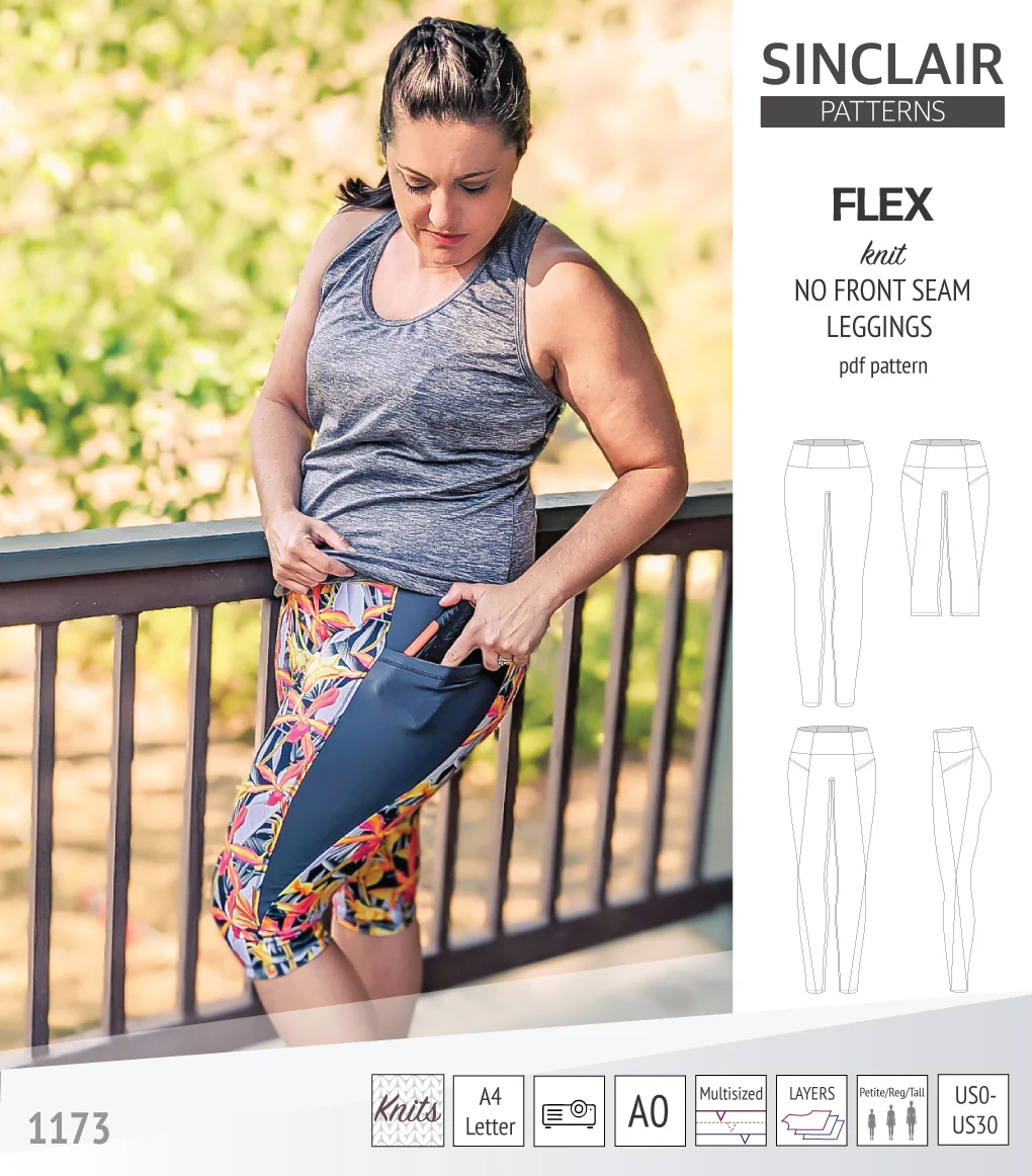 Flex no front seam leggings with colorblocking (PDF) - Image 28