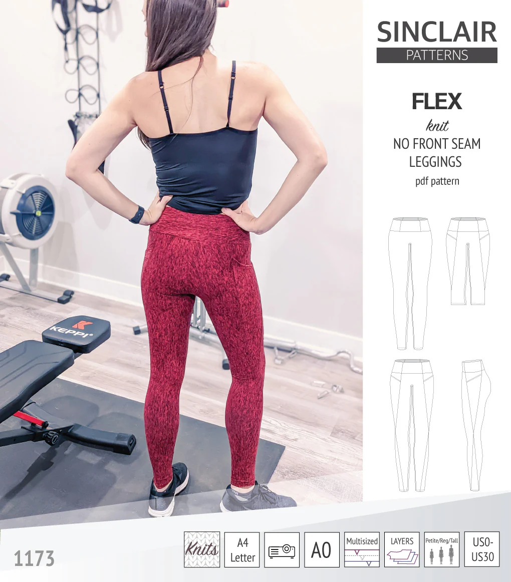 Flex no front seam leggings with colorblocking (PDF) - Image 3