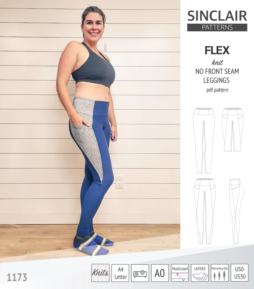 Flex no front seam leggings with colorblocking (PDF) - Image 31