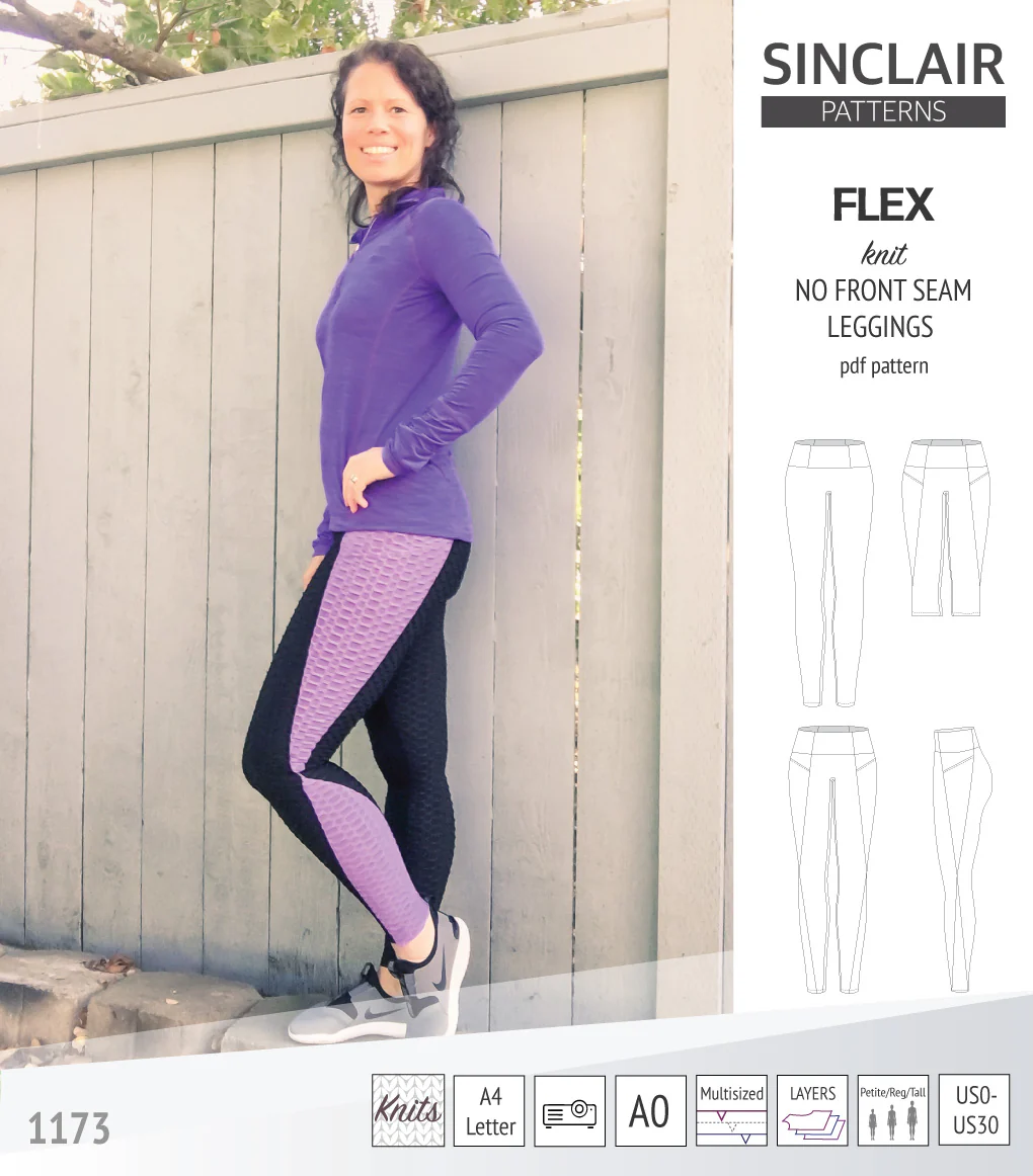 Flex no front seam leggings with colorblocking (PDF) - Image 32