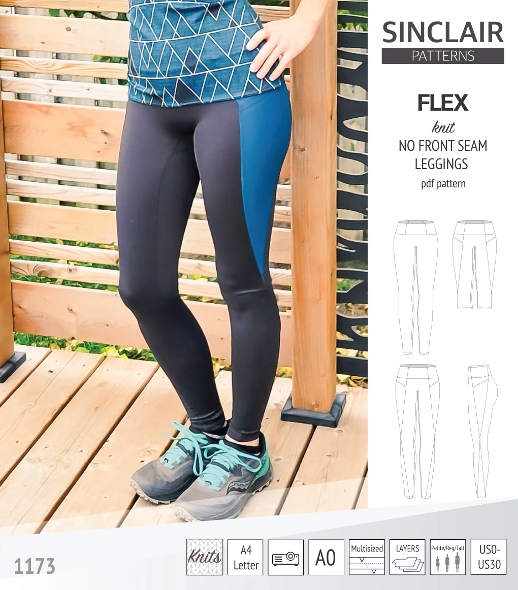Flex no front seam leggings with colorblocking (PDF) - Image 4