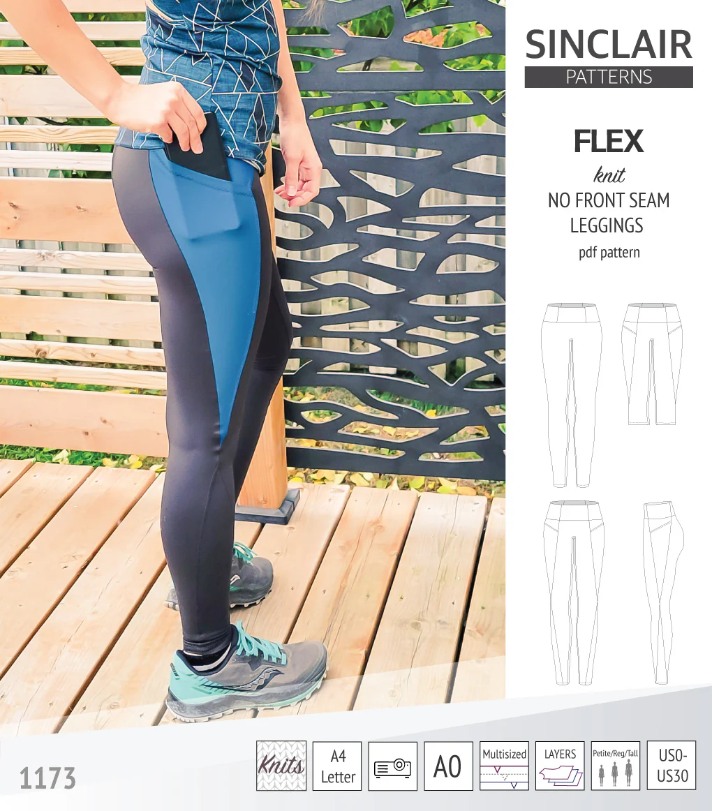 Flex no front seam leggings with colorblocking (PDF) - Image 5
