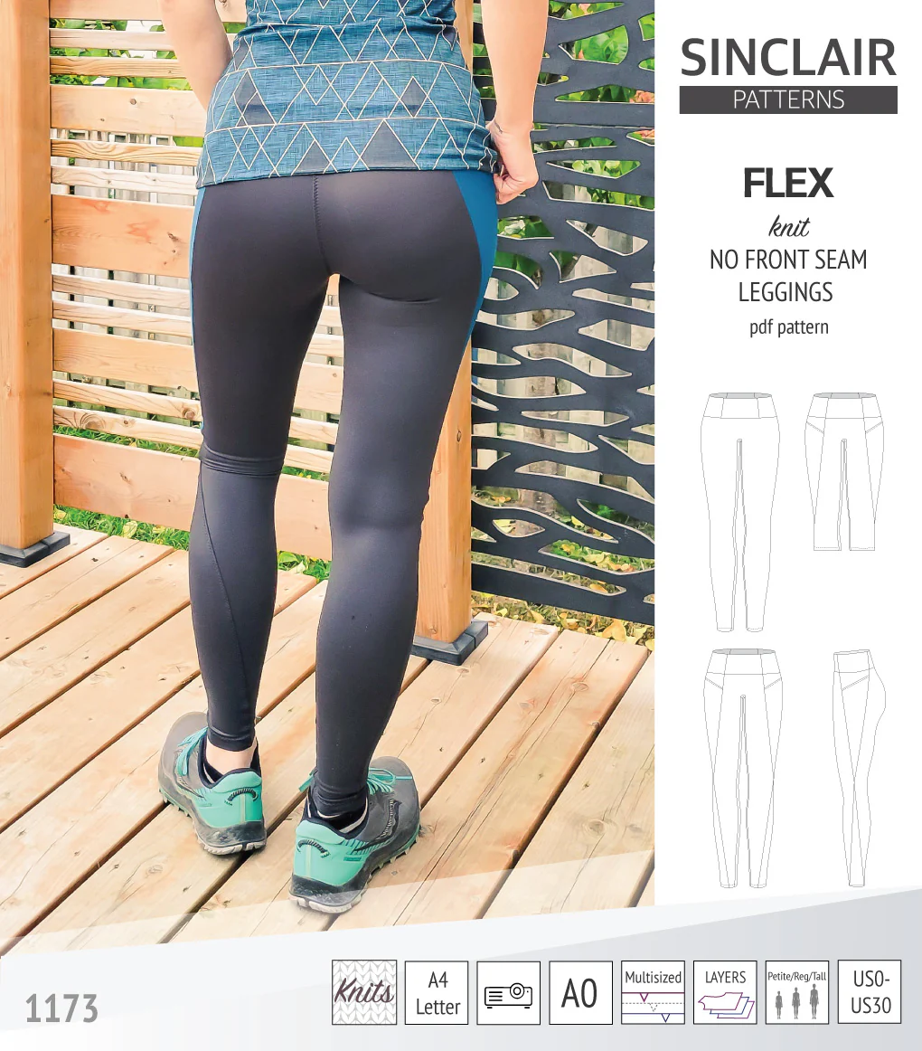 Flex no front seam leggings with colorblocking (PDF) - Image 6