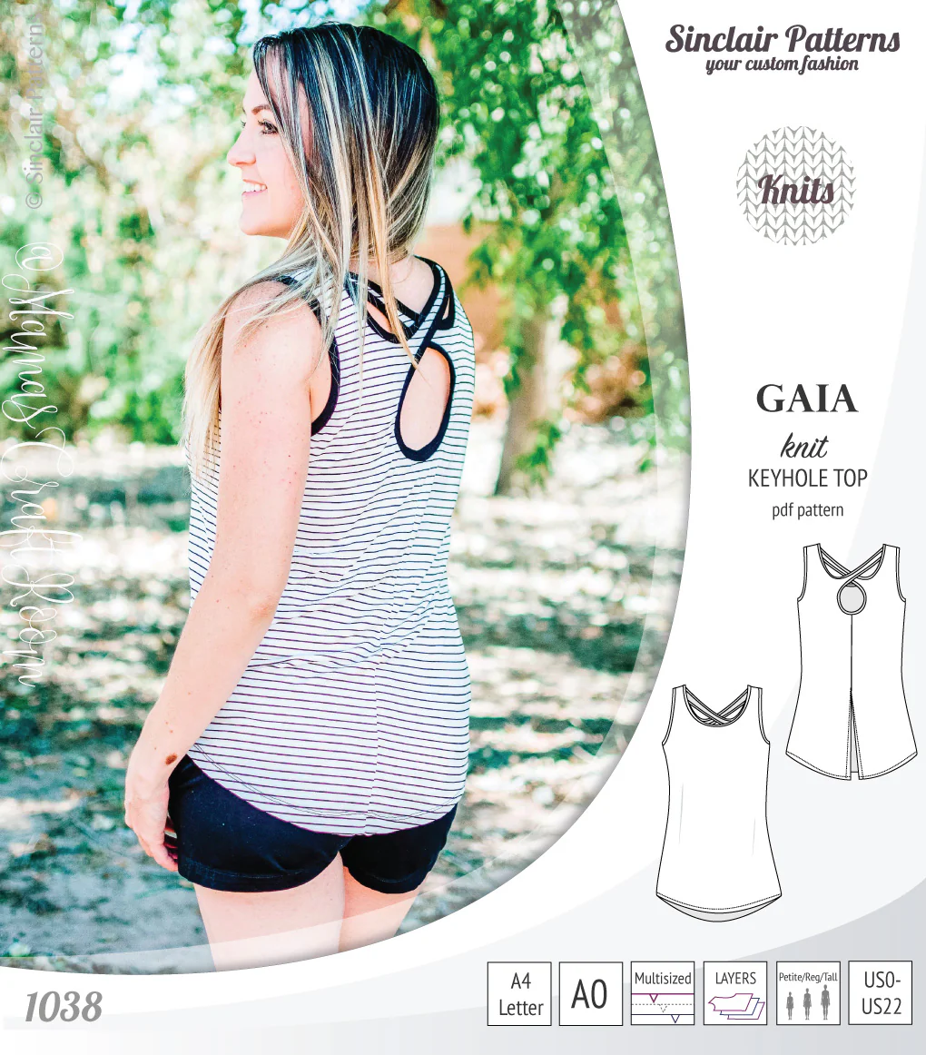 Gaia knit tank top with a keyhole accent (PDF) - Image 10