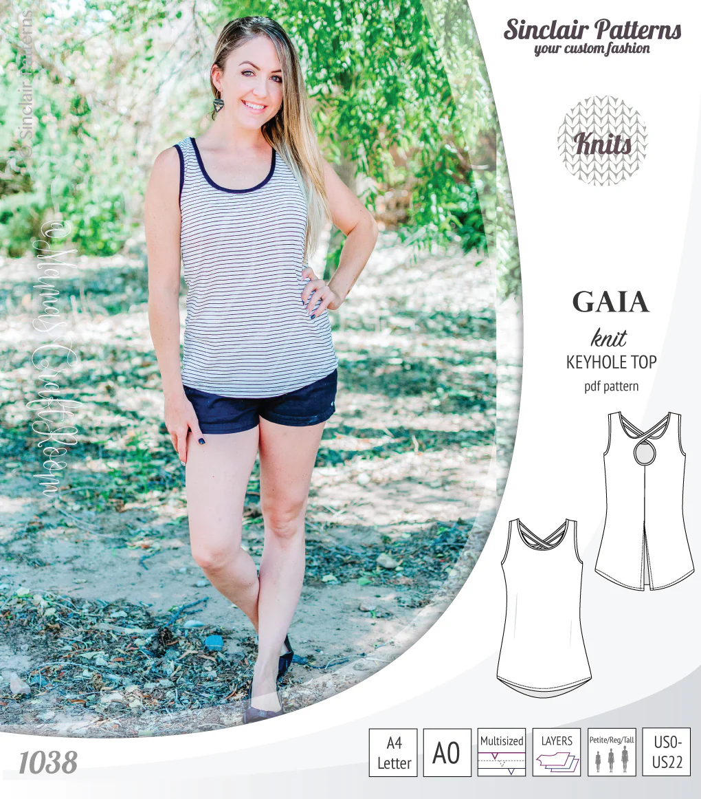 Gaia knit tank top with a keyhole accent (PDF) - Image 11