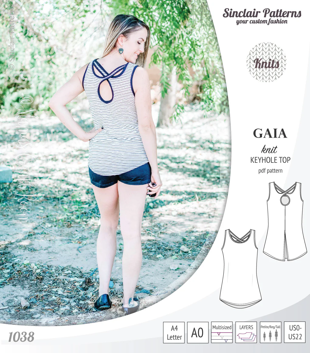 Gaia knit tank top with a keyhole accent (PDF) - Image 12