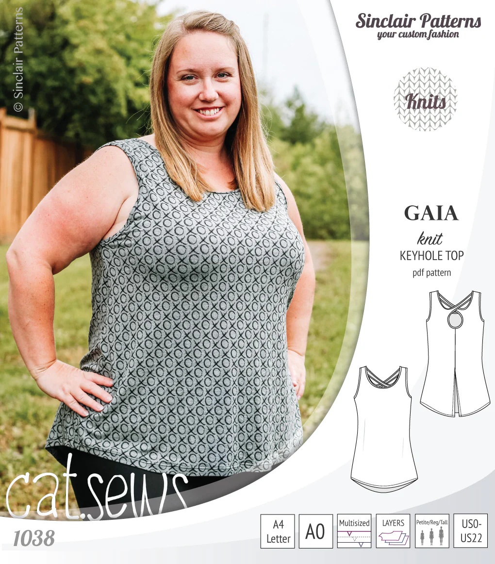 Gaia knit tank top with a keyhole accent (PDF) - Image 13