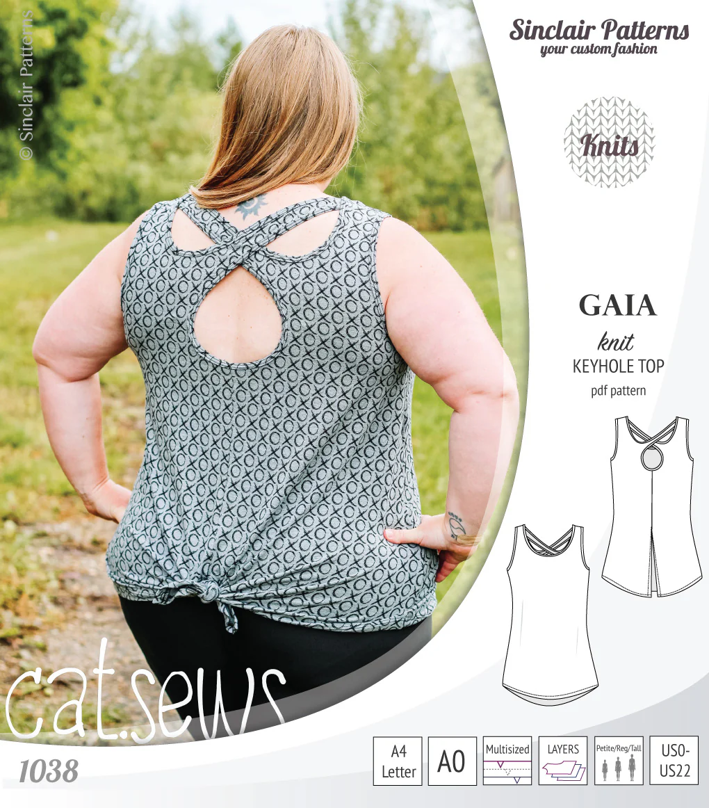 Gaia knit tank top with a keyhole accent (PDF) - Image 14