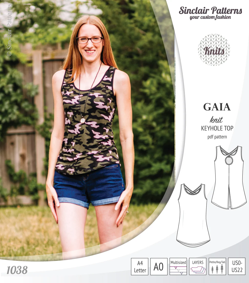 Gaia knit tank top with a keyhole accent (PDF) - Image 15