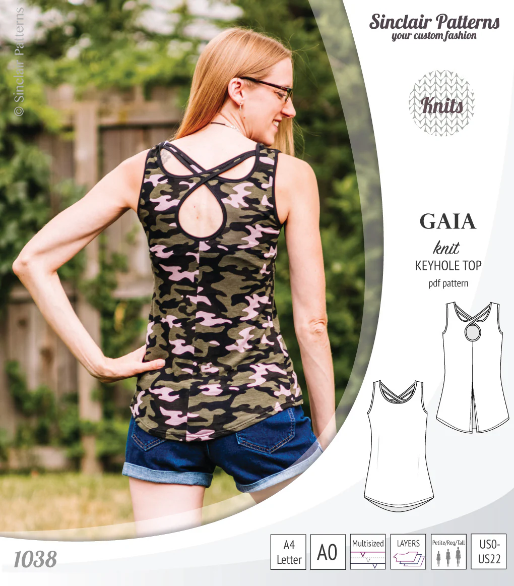 Gaia knit tank top with a keyhole accent (PDF) - Image 16