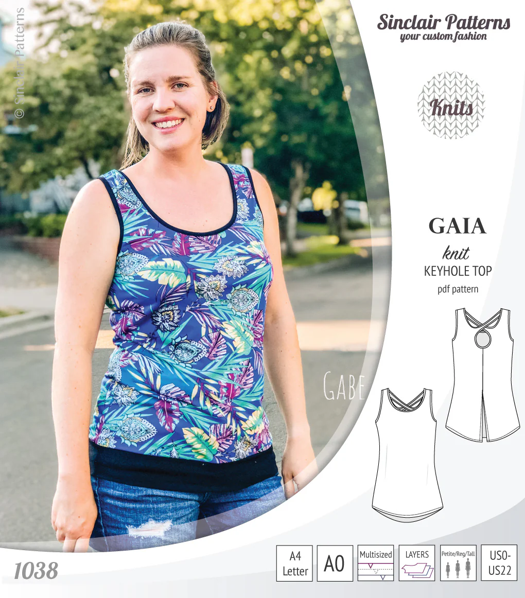 Gaia knit tank top with a keyhole accent (PDF) - Image 17