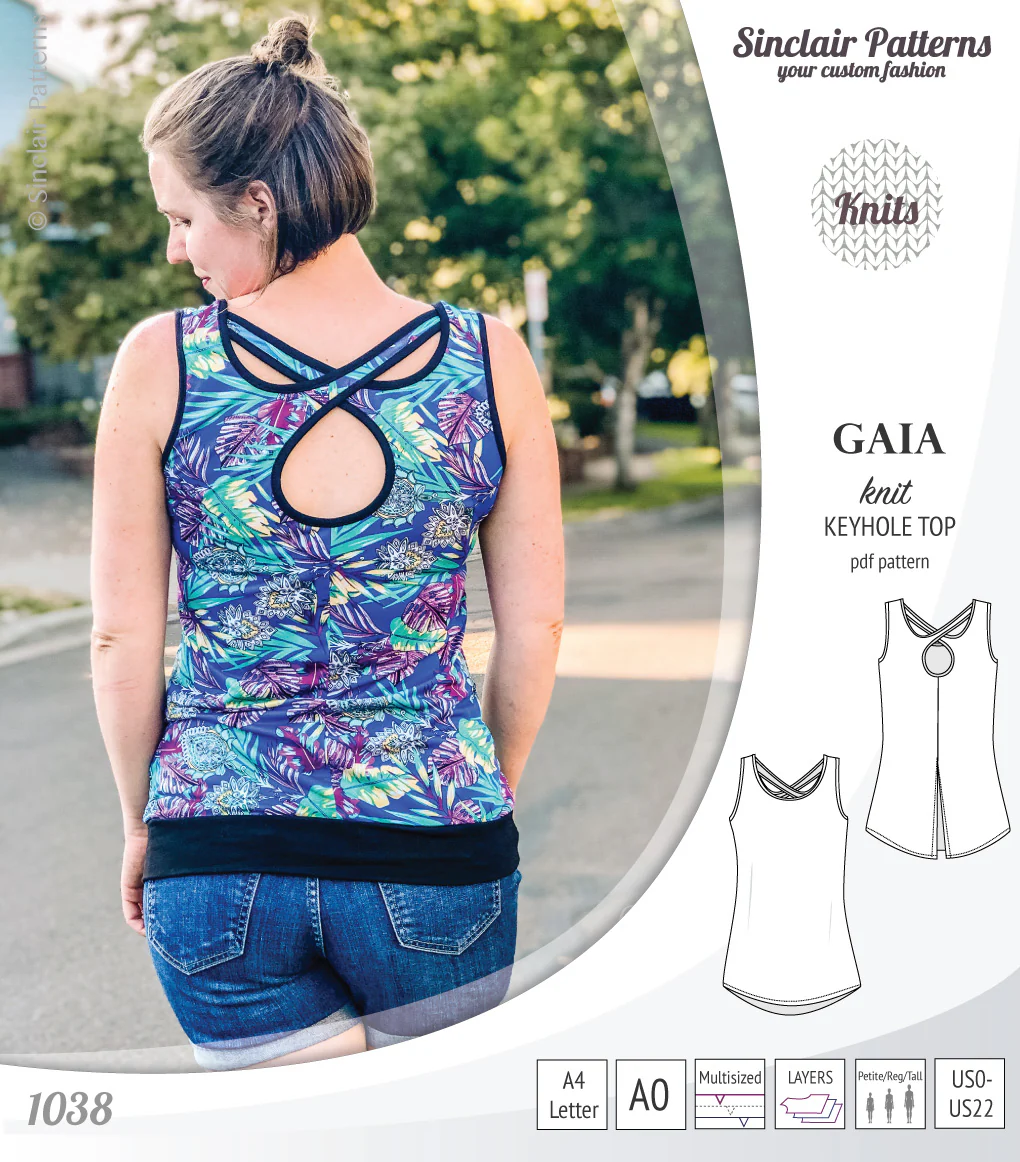 Gaia knit tank top with a keyhole accent (PDF) - Image 18