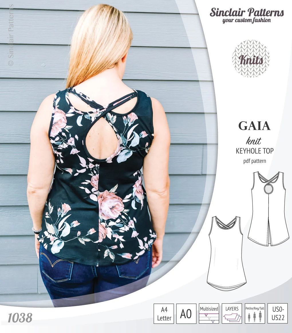 Gaia knit tank top with a keyhole accent (PDF) - Image 19