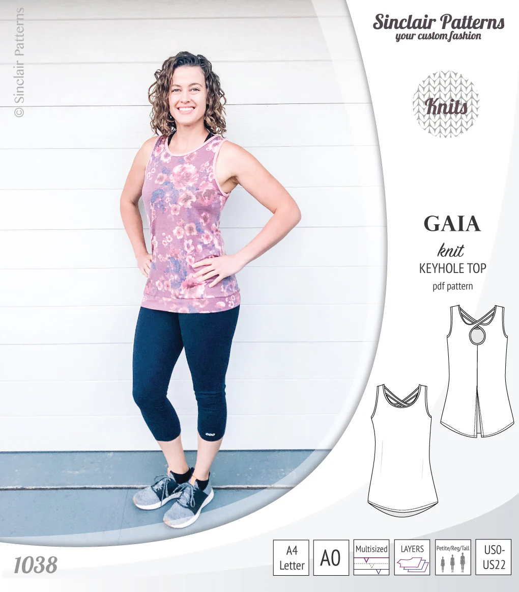 Gaia knit tank top with a keyhole accent (PDF) - Image 20