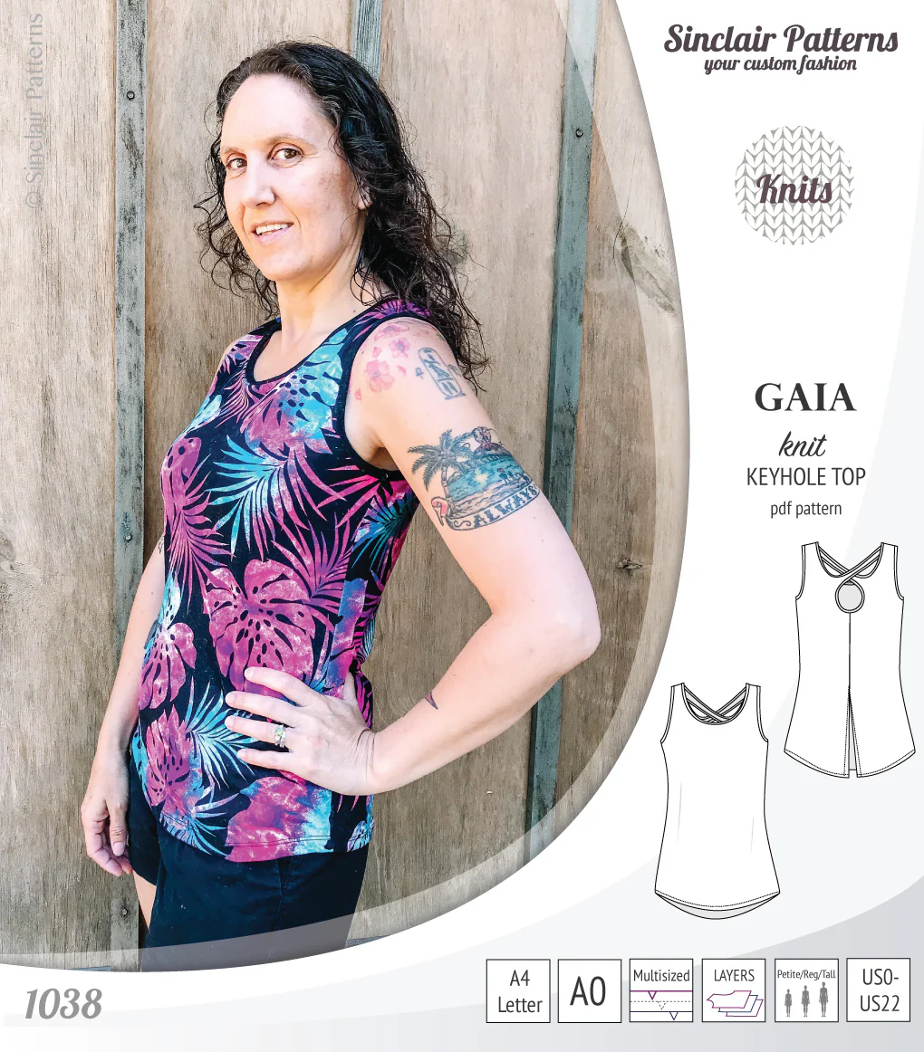 Gaia knit tank top with a keyhole accent (PDF) - Image 21