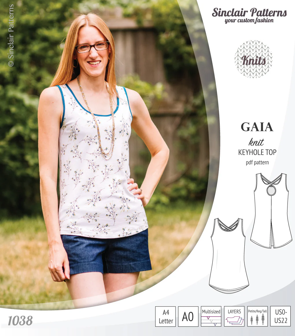 Gaia knit tank top with a keyhole accent (PDF) - Image 22