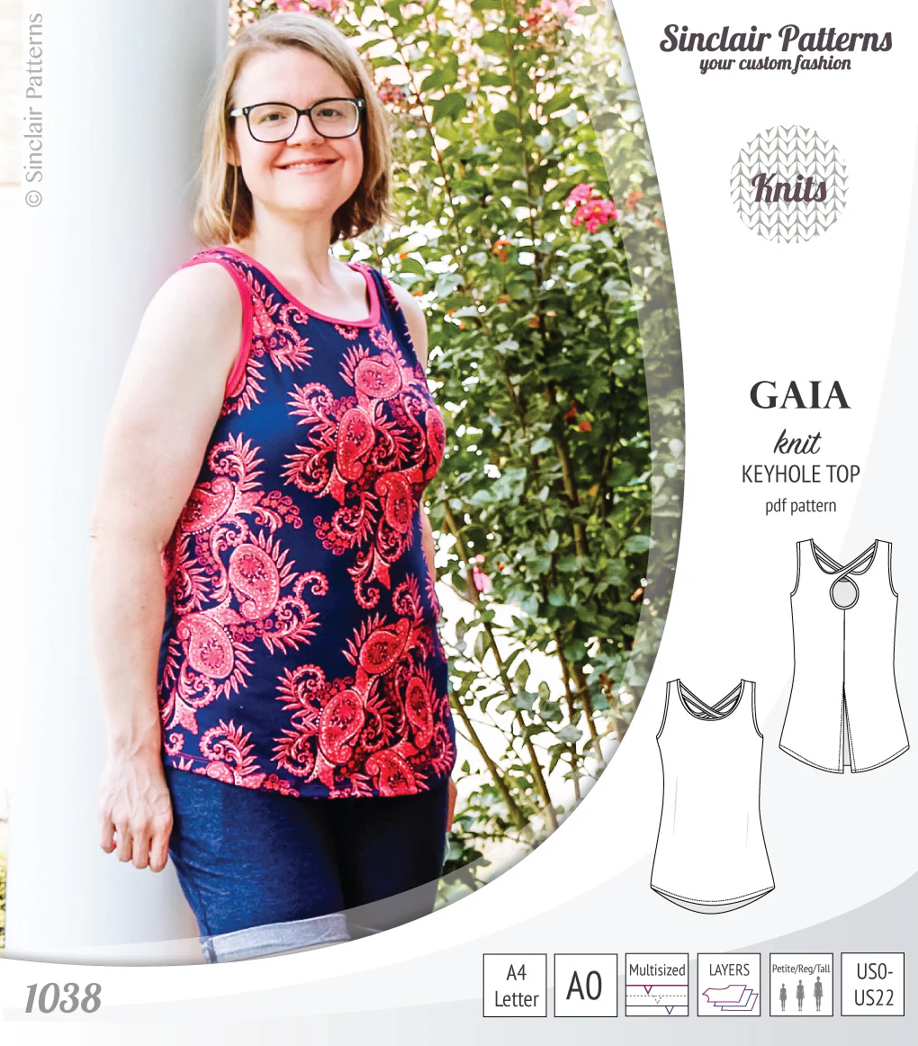 Gaia knit tank top with a keyhole accent (PDF) - Image 23