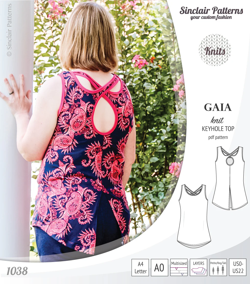 Gaia knit tank top with a keyhole accent (PDF) - Image 24