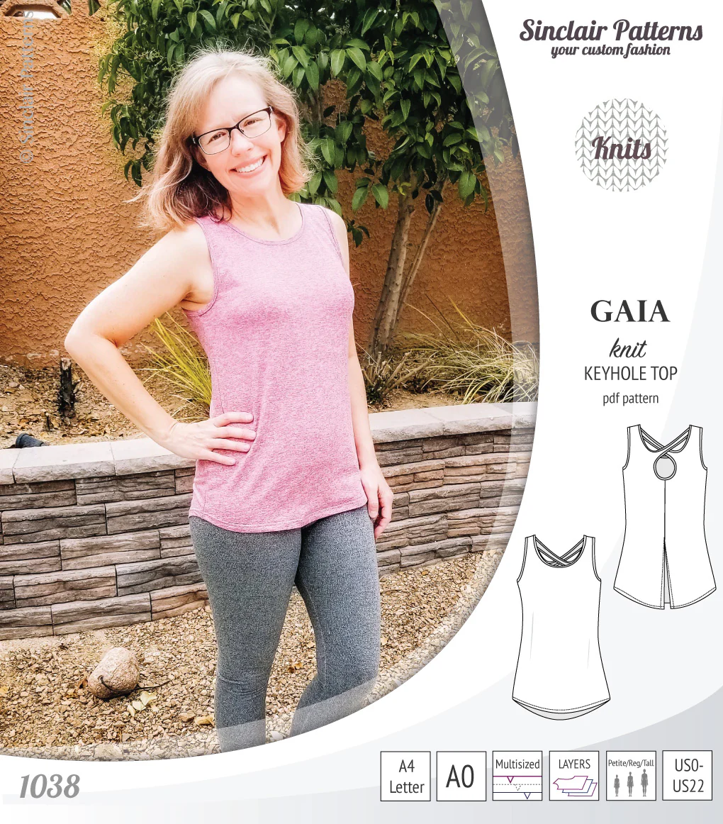 Gaia knit tank top with a keyhole accent (PDF) - Image 26