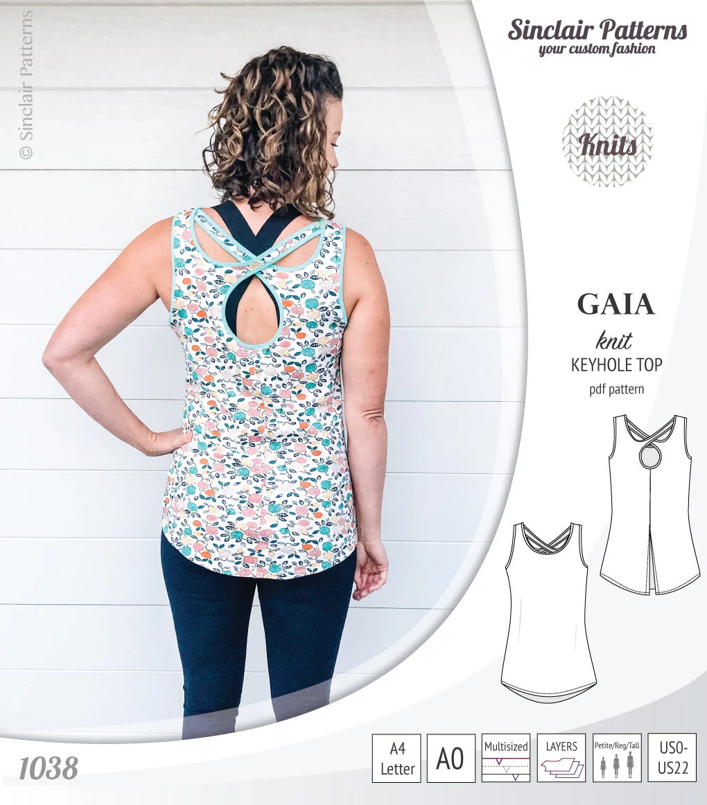 Gaia knit tank top with a keyhole accent (PDF) - Image 27