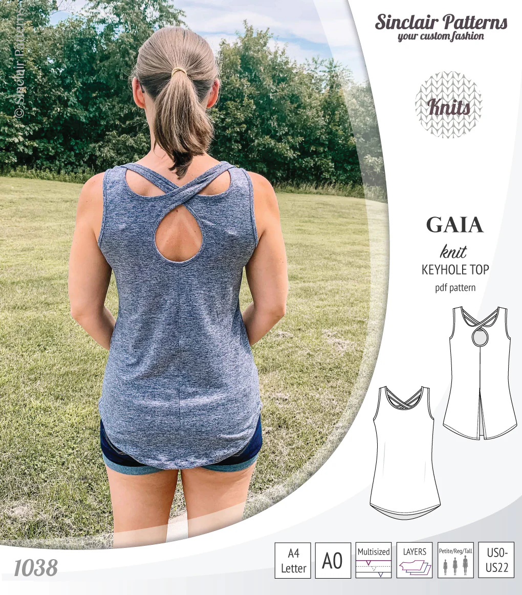 Gaia knit tank top with a keyhole accent (PDF) - Image 28