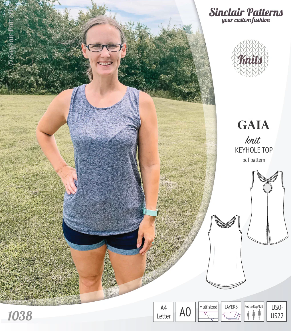 Gaia knit tank top with a keyhole accent (PDF) - Image 29