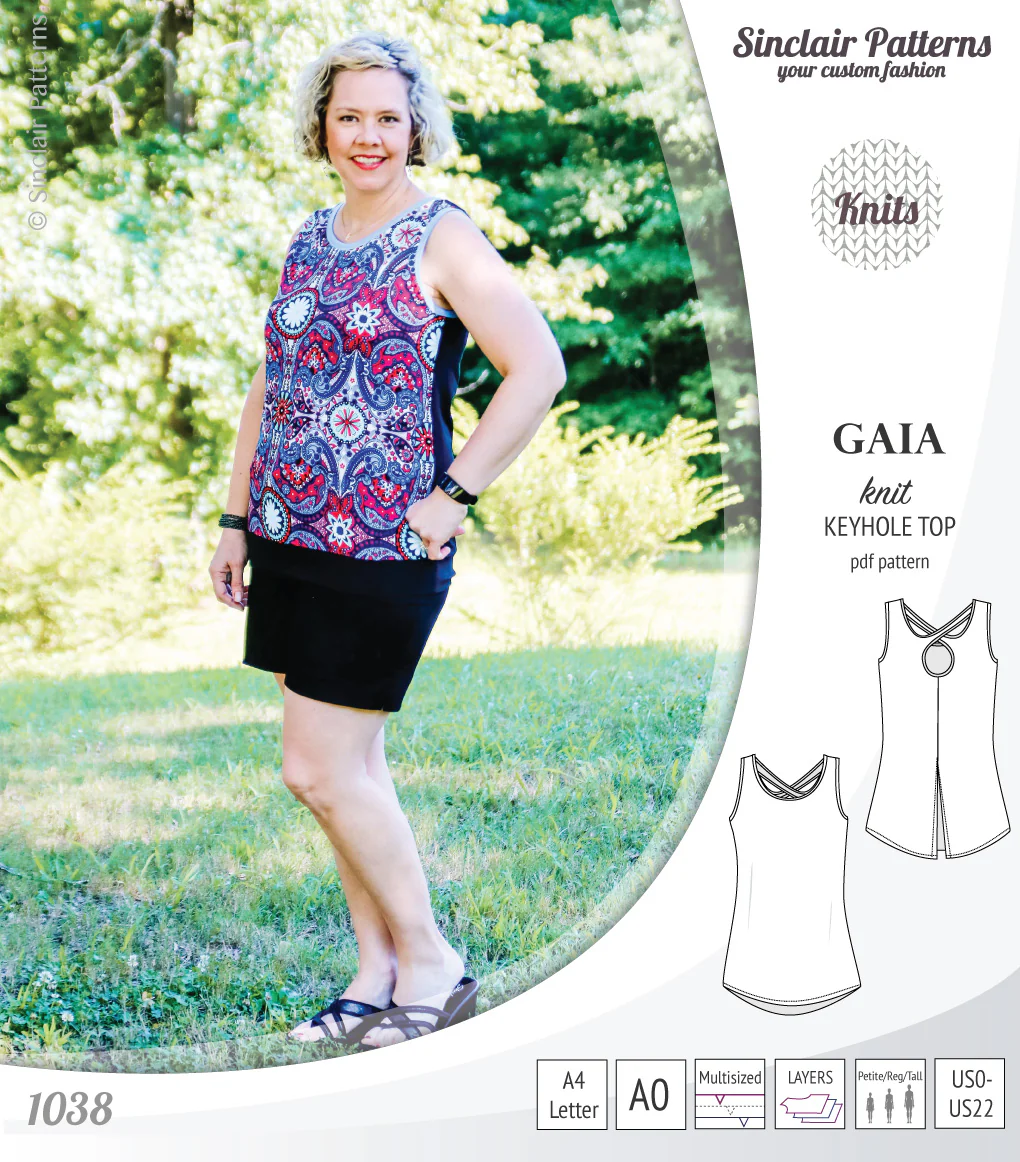 Gaia knit tank top with a keyhole accent (PDF) - Image 30