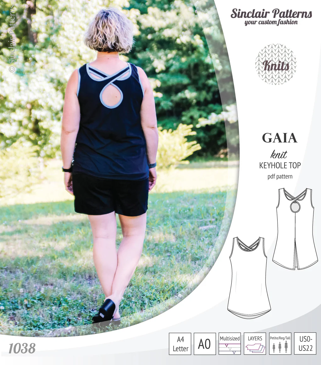 Gaia knit tank top with a keyhole accent (PDF) - Image 31