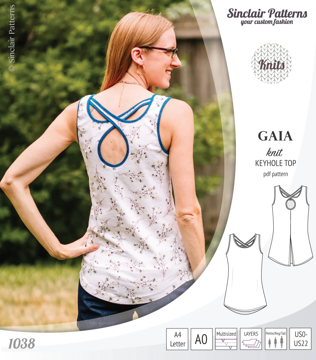 Gaia knit tank top with a keyhole accent (PDF) - Image 32
