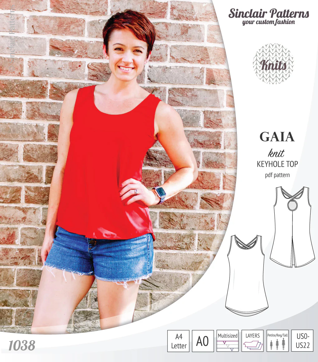 Gaia knit tank top with a keyhole accent (PDF) - Image 33