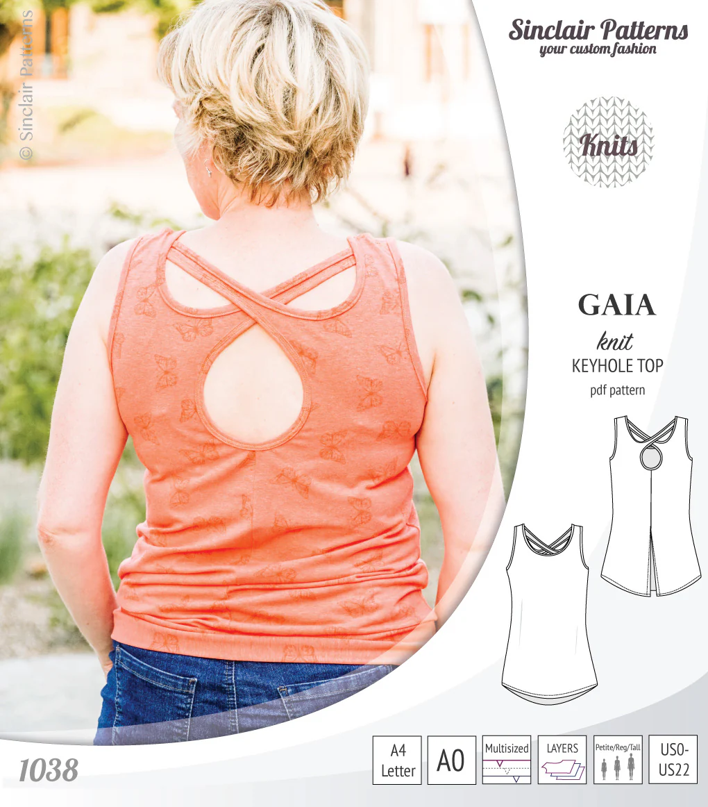 Gaia knit tank top with a keyhole accent (PDF) - Image 34