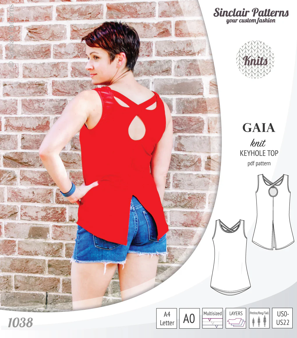 Gaia knit tank top with a keyhole accent (PDF) - Image 35