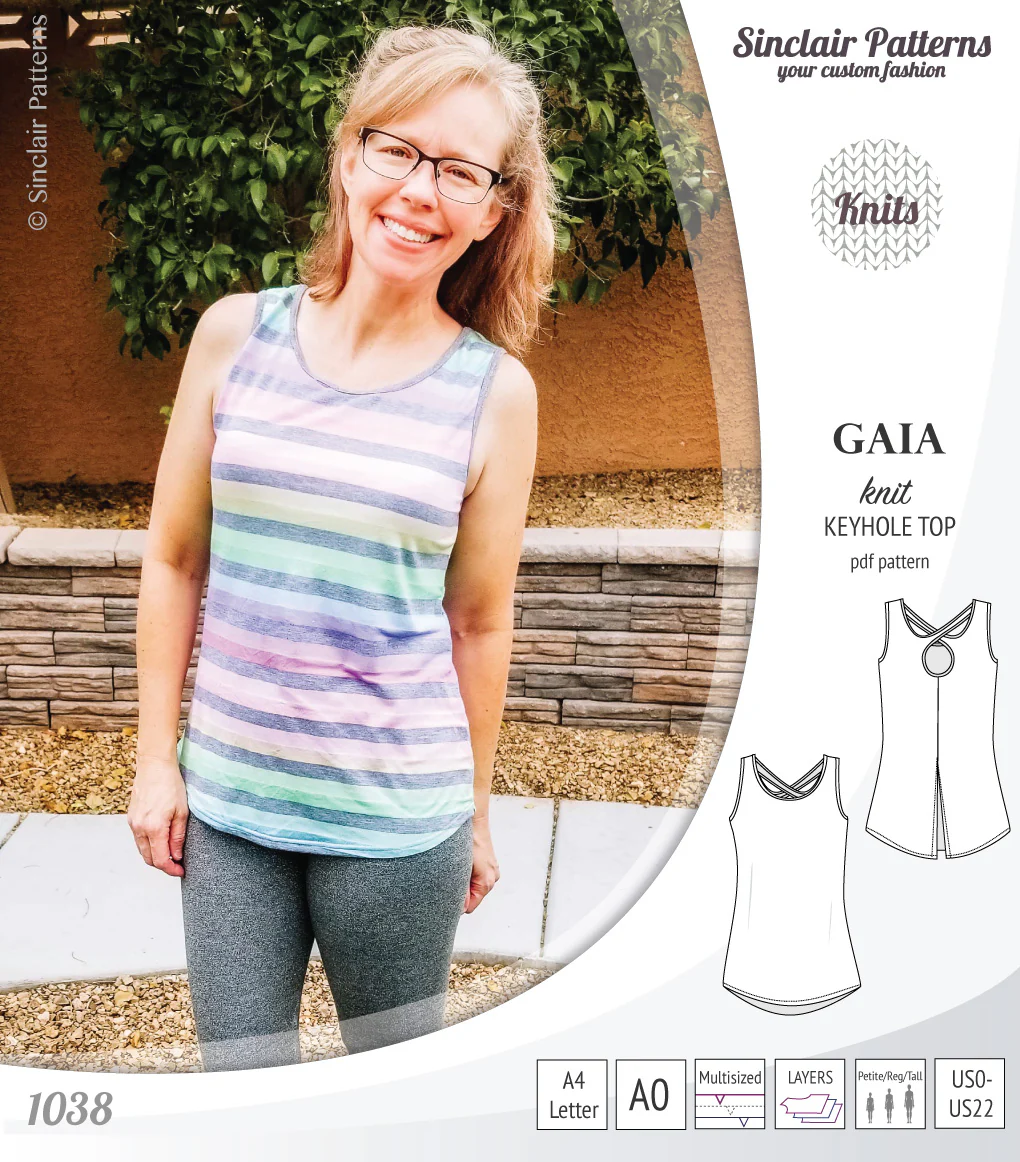 Gaia knit tank top with a keyhole accent (PDF) - Image 36