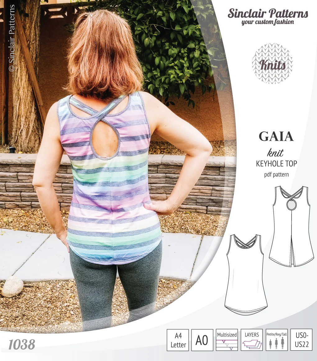 Gaia knit tank top with a keyhole accent (PDF) - Image 37