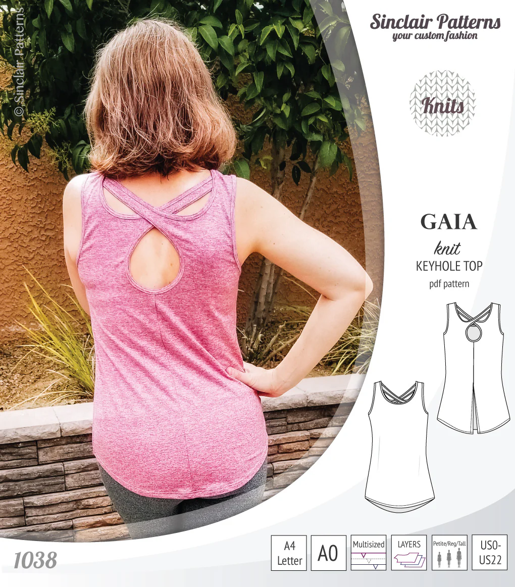 Gaia knit tank top with a keyhole accent (PDF) - Image 38