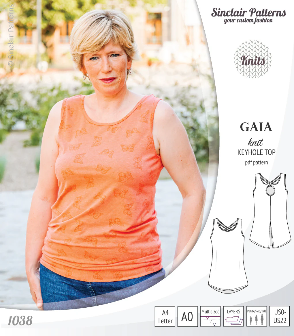 Gaia knit tank top with a keyhole accent (PDF) - Image 40