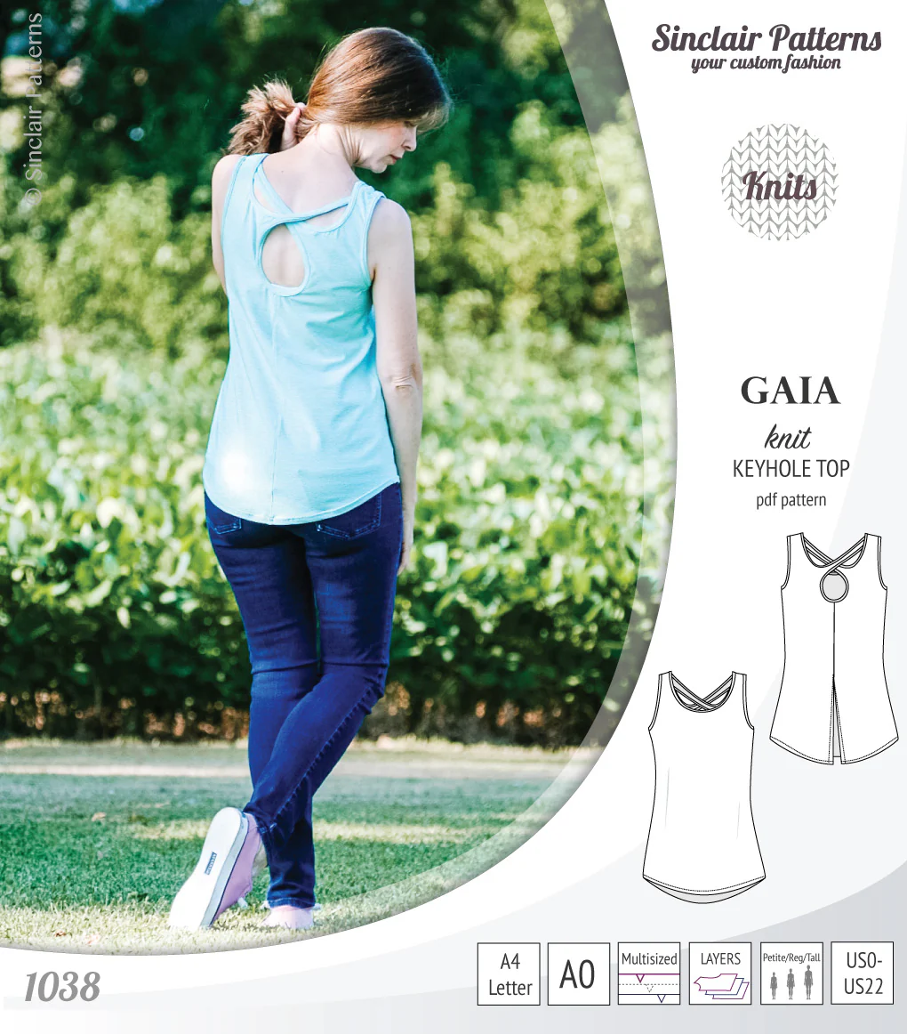 Gaia knit tank top with a keyhole accent (PDF) - Image 41