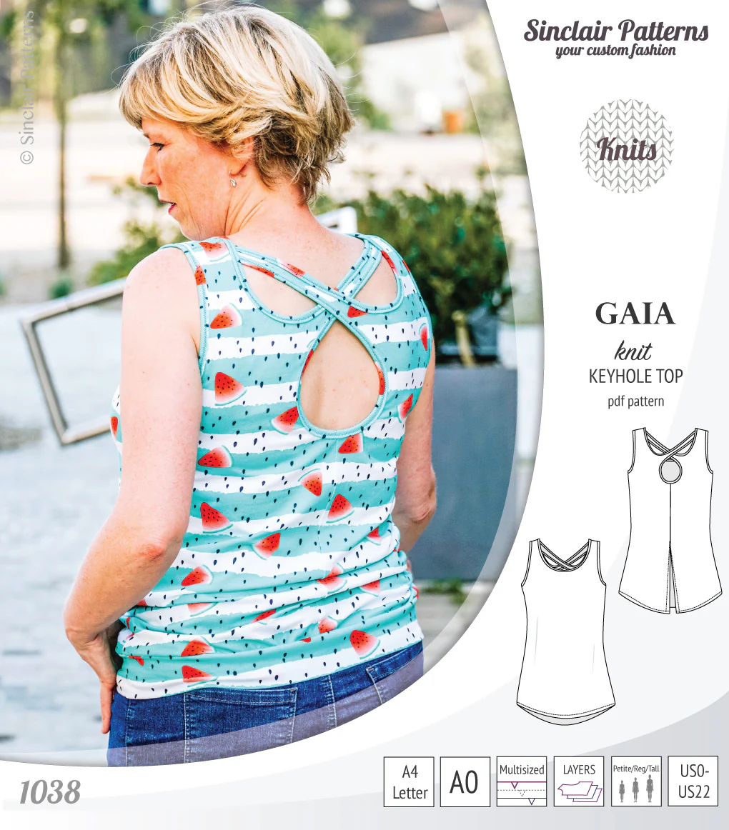 Gaia knit tank top with a keyhole accent (PDF) - Image 42