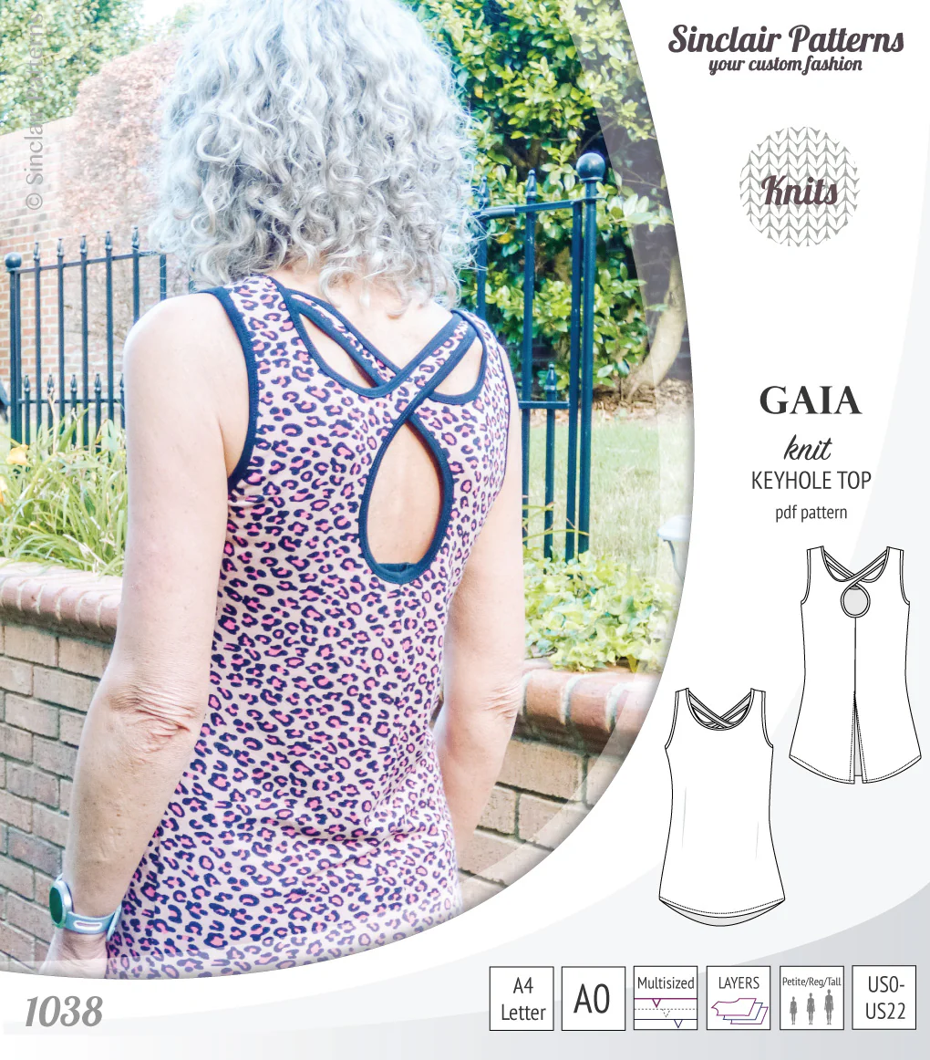 Gaia knit tank top with a keyhole accent (PDF) - Image 43