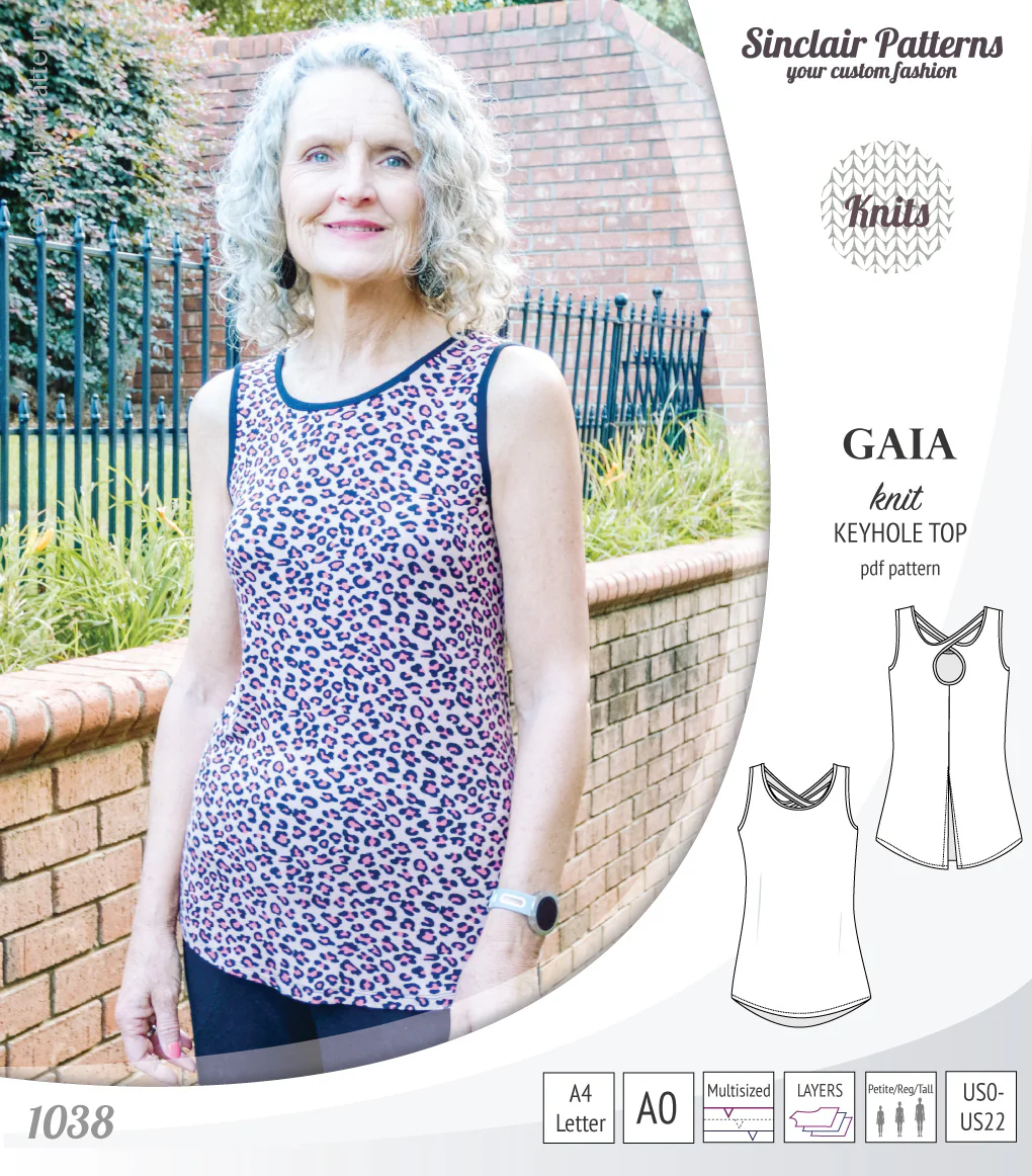 Gaia knit tank top with a keyhole accent (PDF) - Image 44