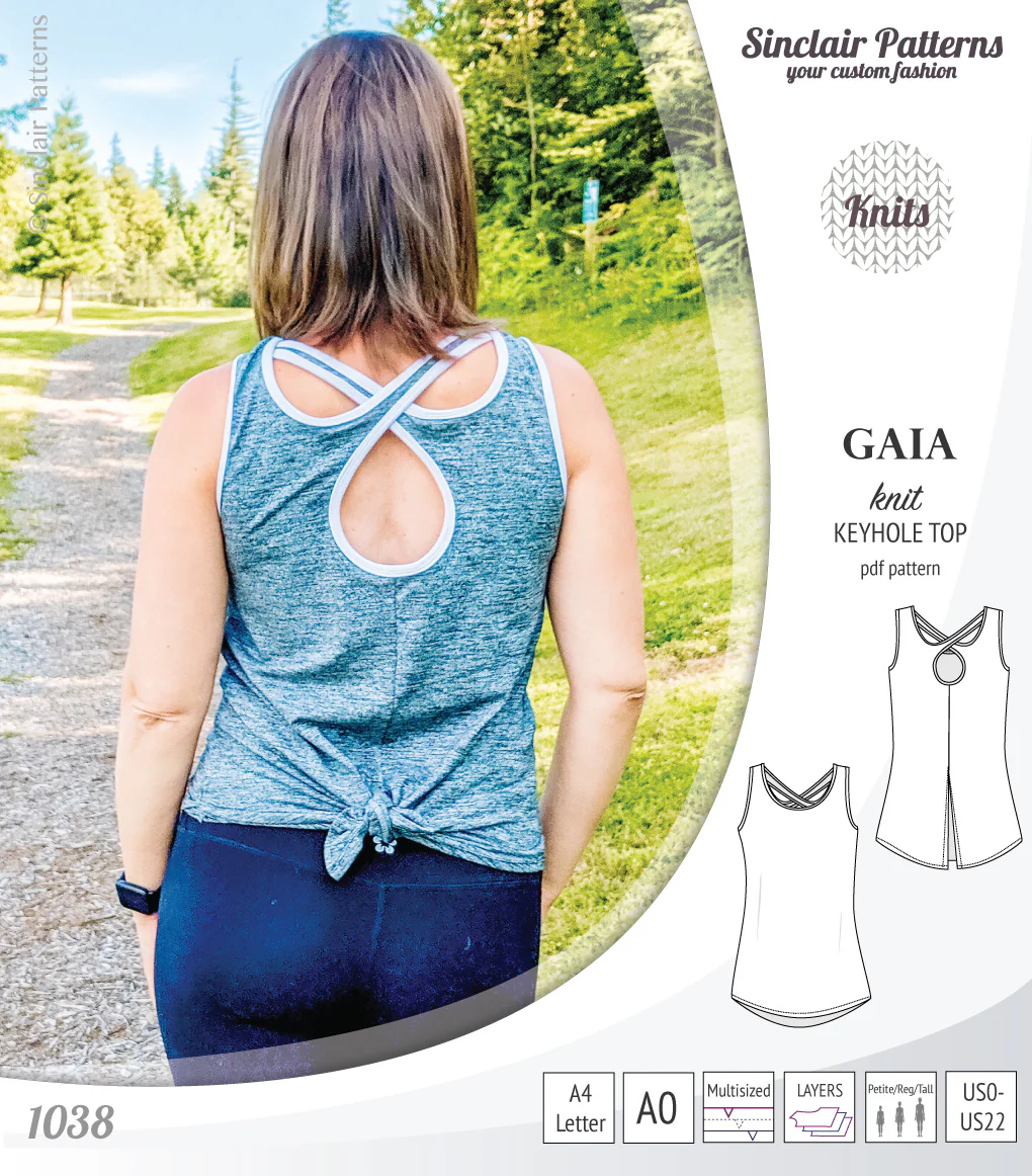 Gaia knit tank top with a keyhole accent (PDF) - Image 45