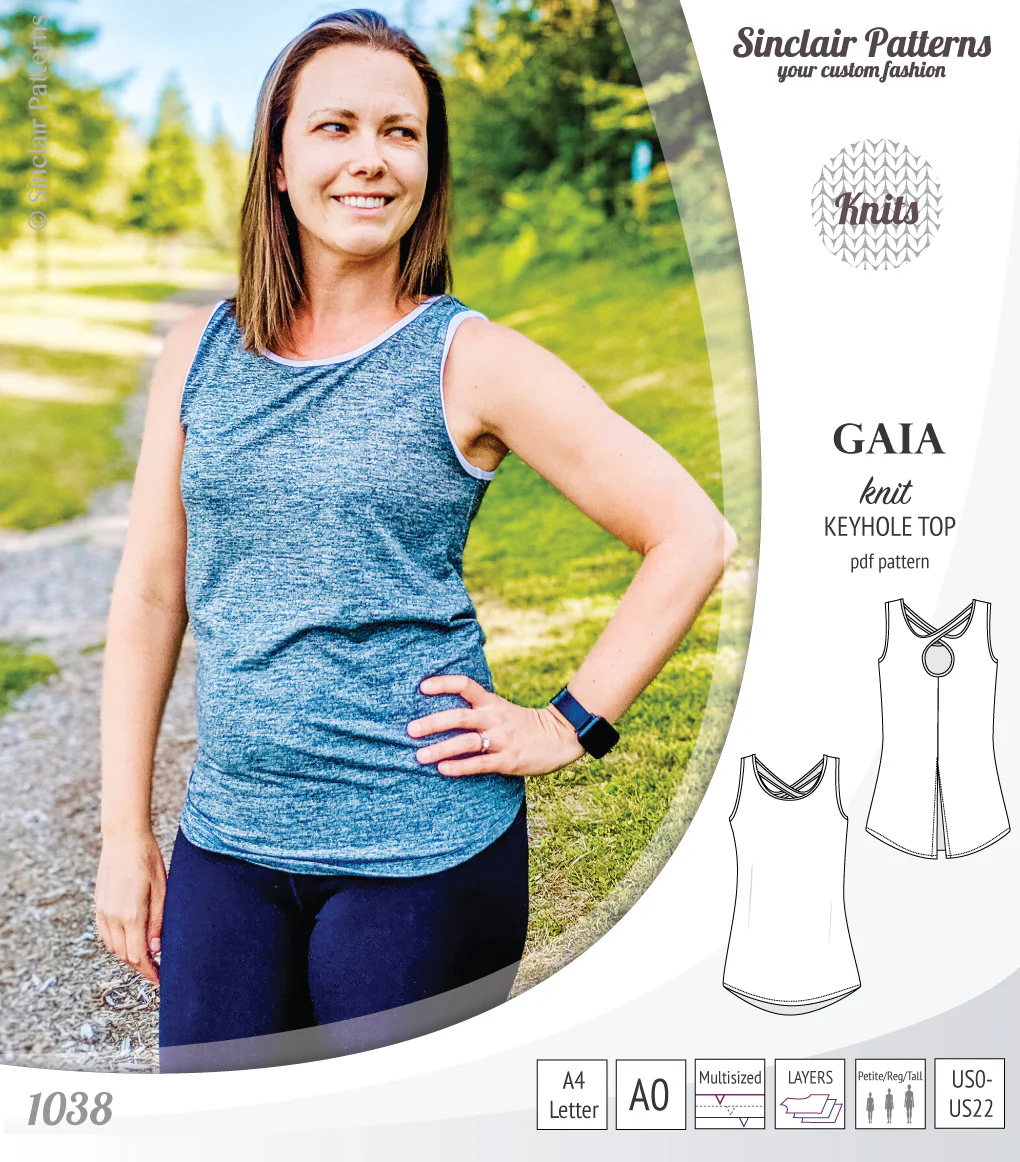 Gaia knit tank top with a keyhole accent (PDF) - Image 46