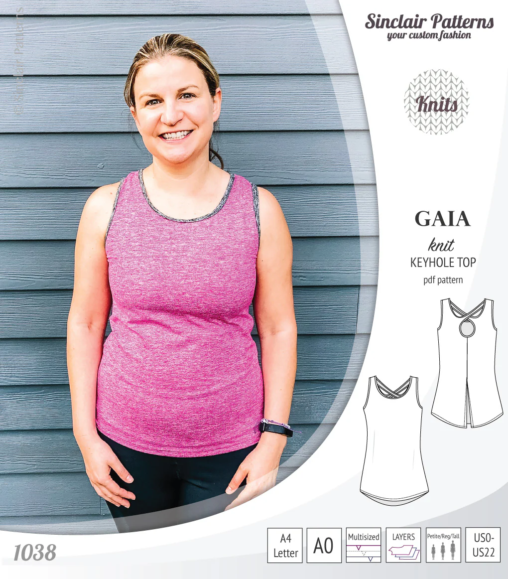 Gaia knit tank top with a keyhole accent (PDF) - Image 47